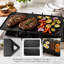 Poêle à griller/plaque de cuisson réversible en fonte de 24 cm x 42 cm pour ustensiles de cuisine