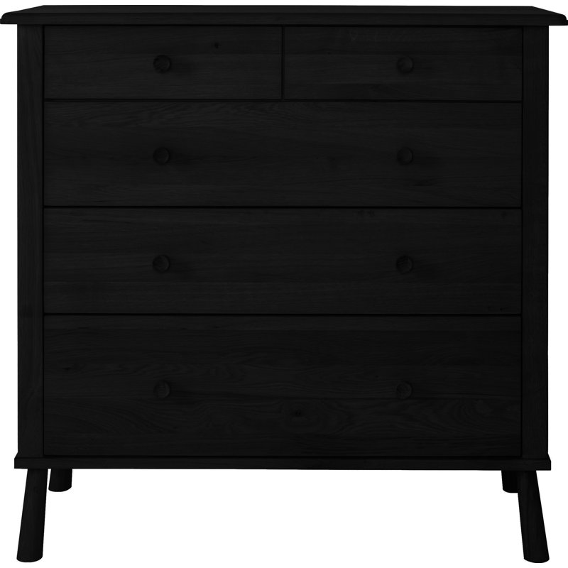 Gulfport Solid Wood 98cm W 5 - Drawer Chest of Drawers