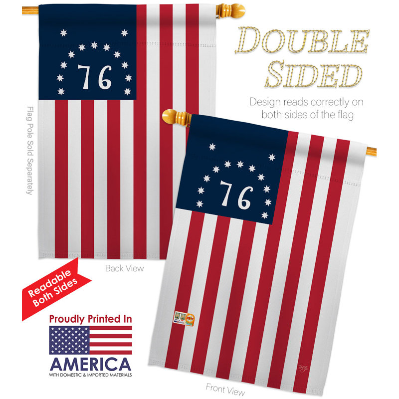 Double Sided 40'' H x 28'' W Polyester Flag Set