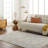 Floral Machine Woven Polypropylene Area Rug in Brown/Cream-1051464850