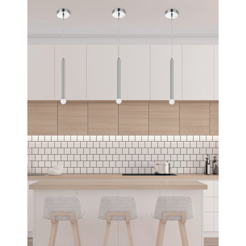 Luminaire suspendu 1 lumière Sanya, Chrome poli