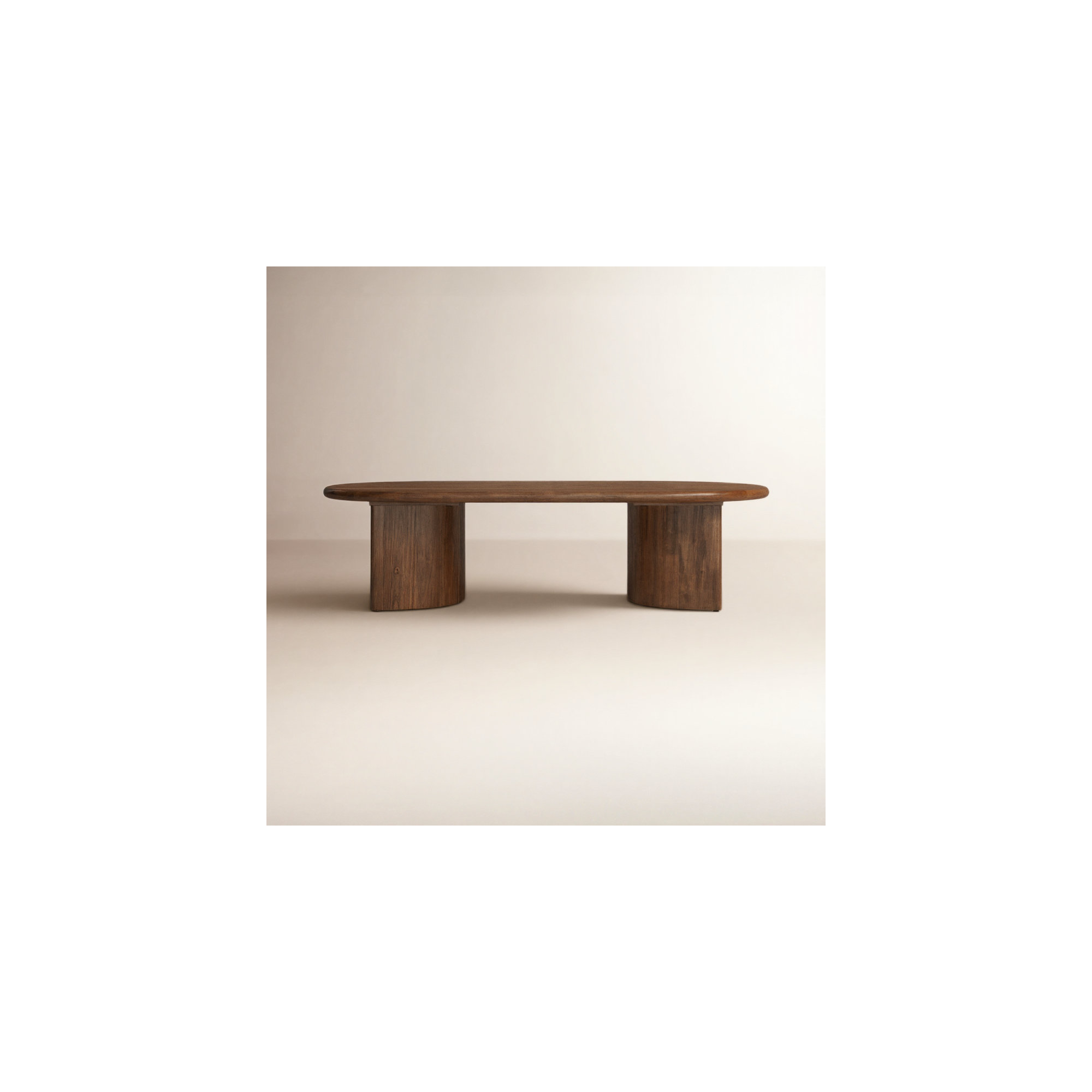 Haiden Single Coffee Table, 17" H x 35" L x 65" W, Seasoned Brown Acacia