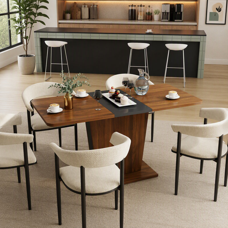 Extendable Rectangular Dining Table for Small Spaces
