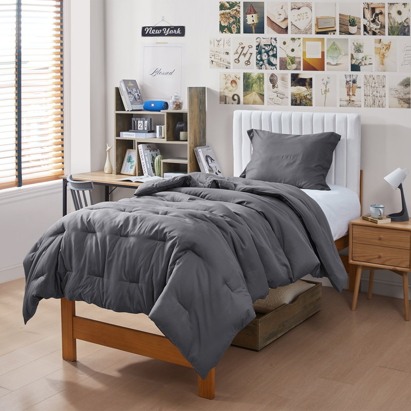 Ensemble d'édredon léger surdimensionné Silky Butter Coma, Édredon simple extra long + 1 taie décorative st, gris
