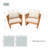 Helga 2pcs Acacia Wood Patio Outdoor Single Sofa With Cushions