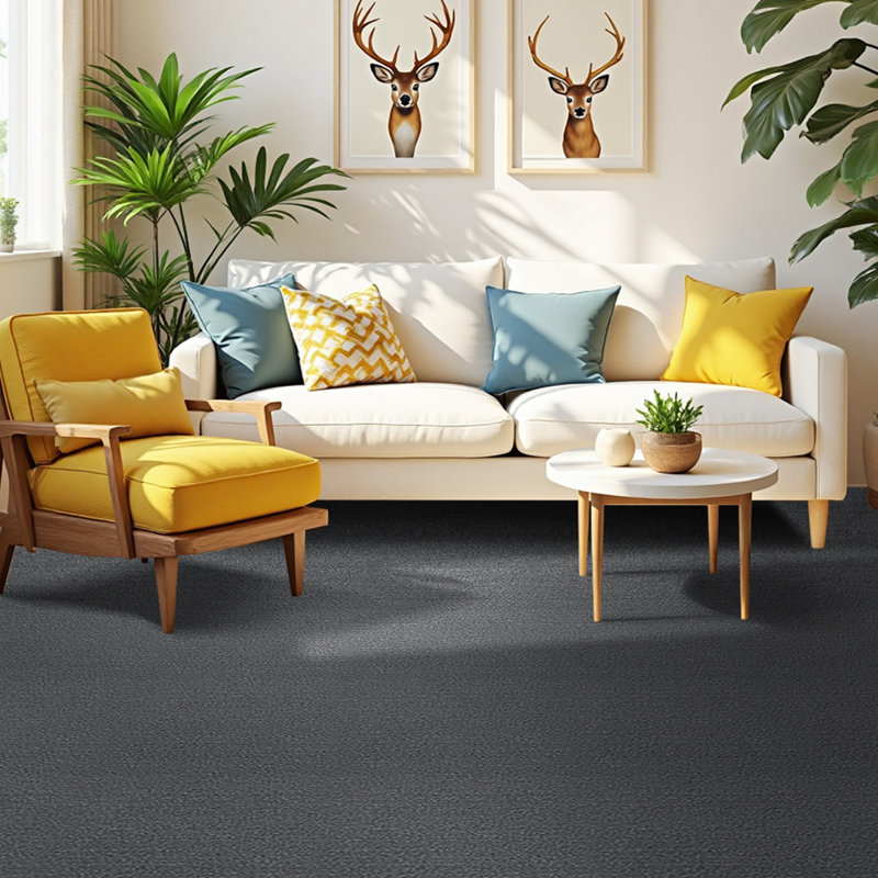 50cm W x 50cm L Textured Cut And Loop Mounting / Installation Required Polypropylene Plastic Carpet Tile