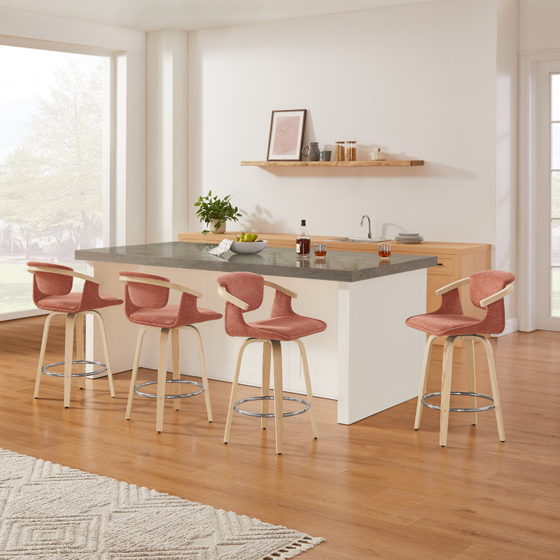 Tabouret de comptoir pivotant 25,78 po Tonnya, Jaune, 4