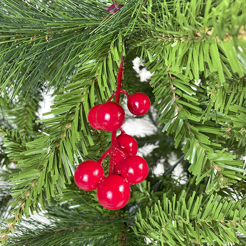 Arbre de Noël à l'envers 7,5 pi avec baies artificielles