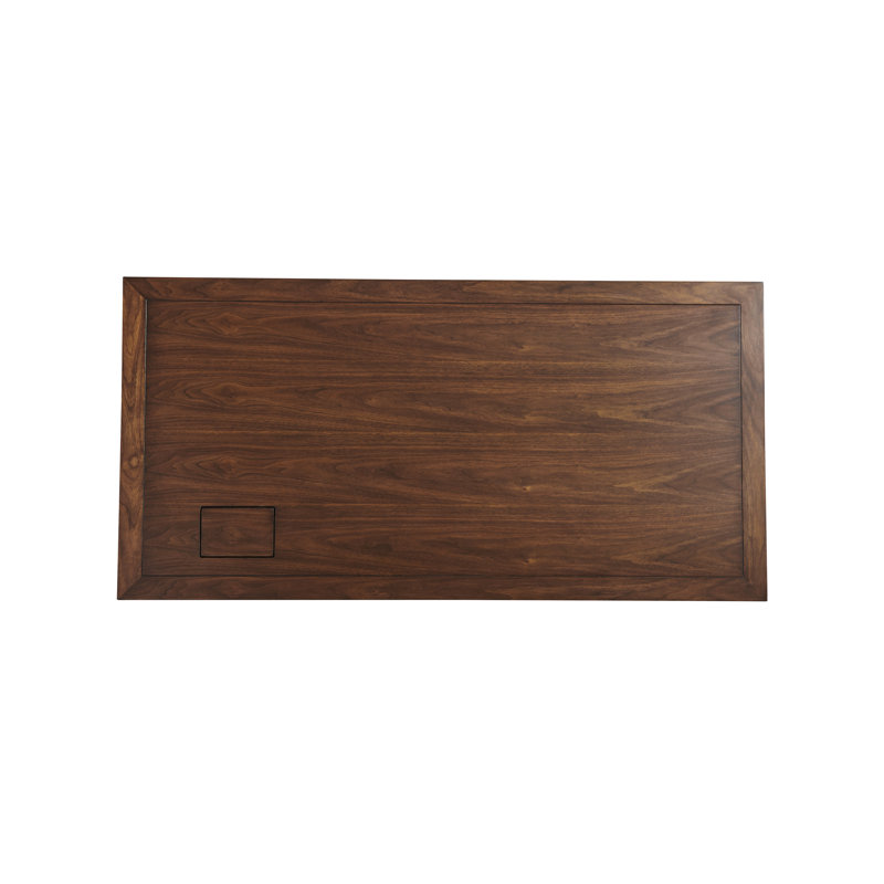 Studio Designs Solid Wood Writing Desk with Built-In Electrical Outlet