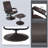 Mcabee Faux Leather Swivel Armchair with Ottoman-949631156