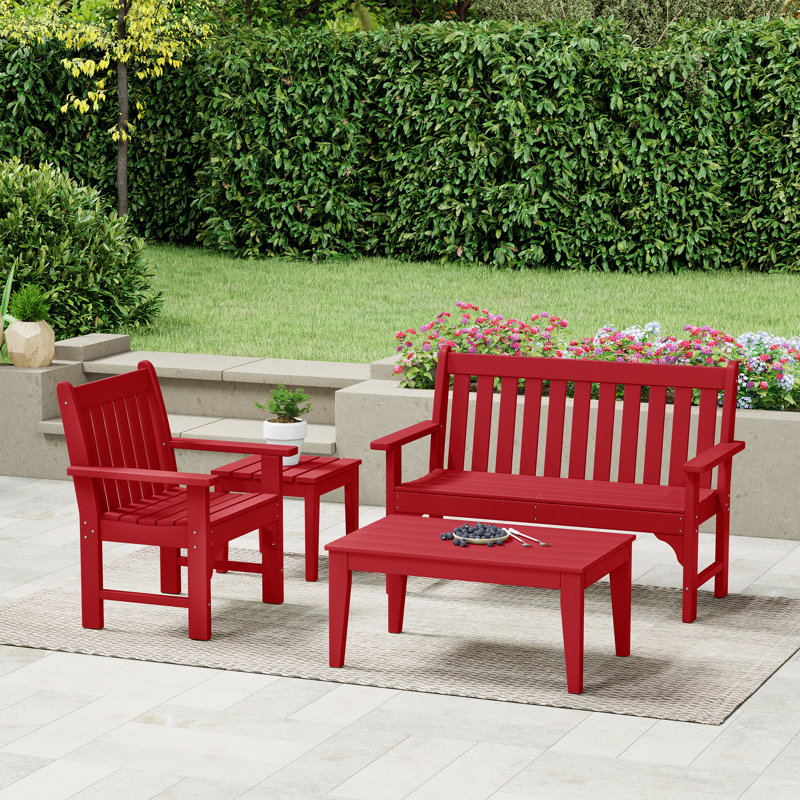 Casanova Garden Chair 4-Piece Porch Set, Red