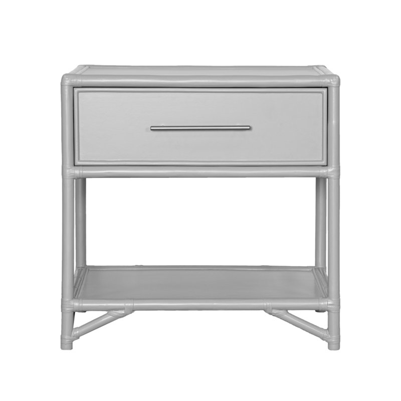 Olivia Collection 1 - Drawer Nightstand, Light Gray