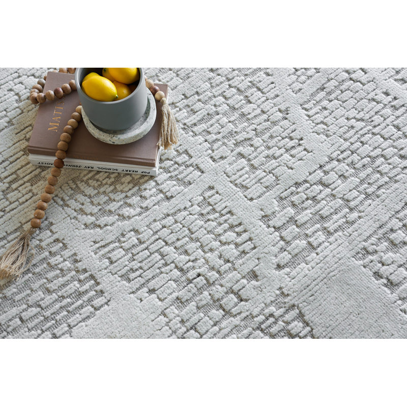 Calexico Hand Woven Wool Abstract Area Rug, Rectangle 10' x 14'