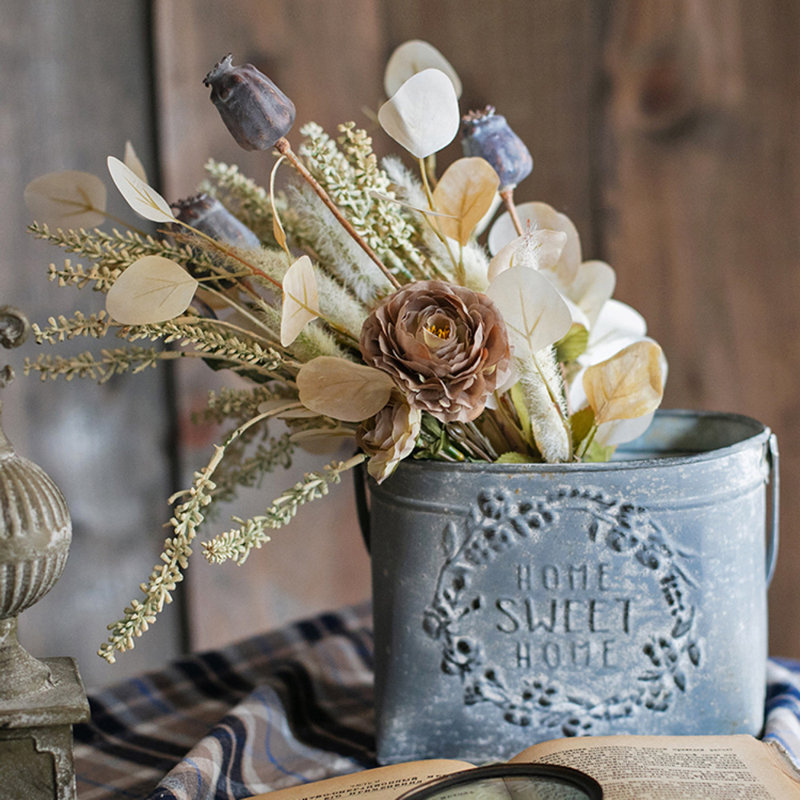 Pot de fleurs en fer Prendergast, H 13,19 po x l 8,8 po x P 6,3 po