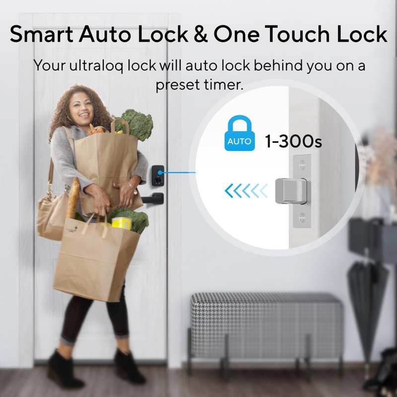 Ultraloq Black Bluetooth Keyless Entry Smart Door Lock