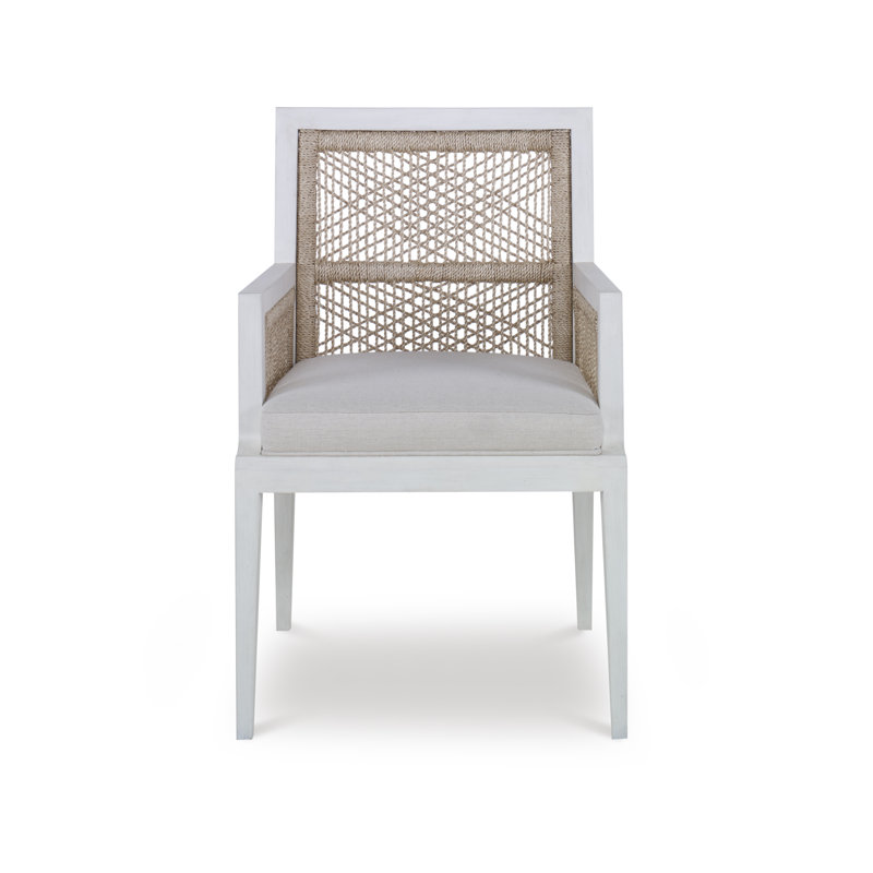 Curate Solid Wood Arm Chair, Off-White