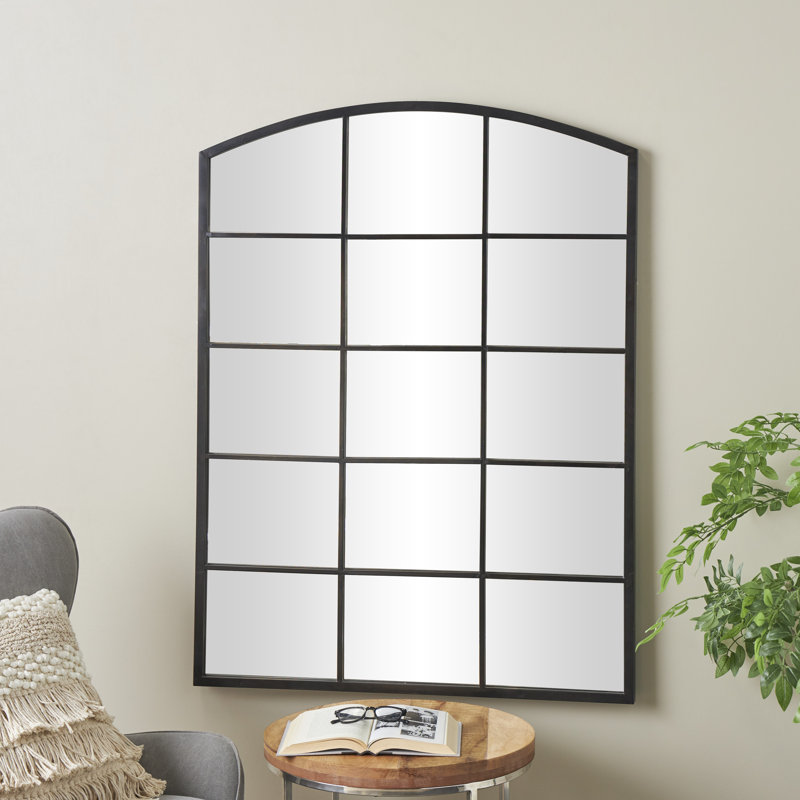 Miroir mural Haider, Rectangle, Noir mat, 36 po x 48 po