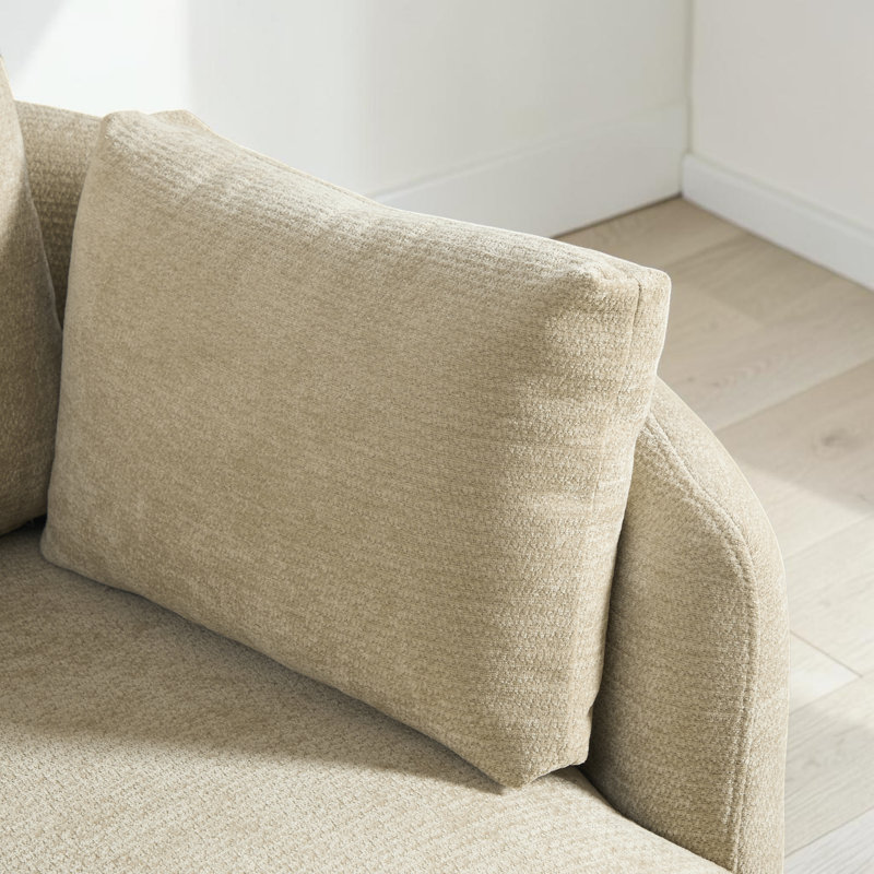 Fauteuil d'appoint pivotant 42,5 po avec revêtement en chenille, Taupe