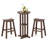 3PCS Outdoor HDPE Bar Table & Chair Set for 2 w/ Footrests for Garden Yard Pool-1961360560