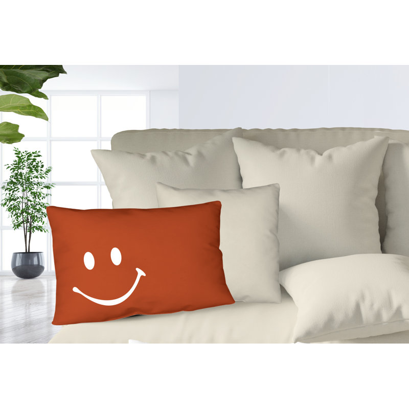 Housse et insert de coussin rectangulaire Sweet Sweet Smiley Face, Orange brûlé
