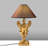 Elegant Baroque Table Lamp, Gold Finish, 19.7 x 19.7 x 30.3 inches | 100% Polyester Fabric Shade, Cap Size: Ø4.7 x H9.8 inches | E27 Socket, Max 40W | Perfect for Glam Home Decor, Stylish & Functional Lighting-1299501237