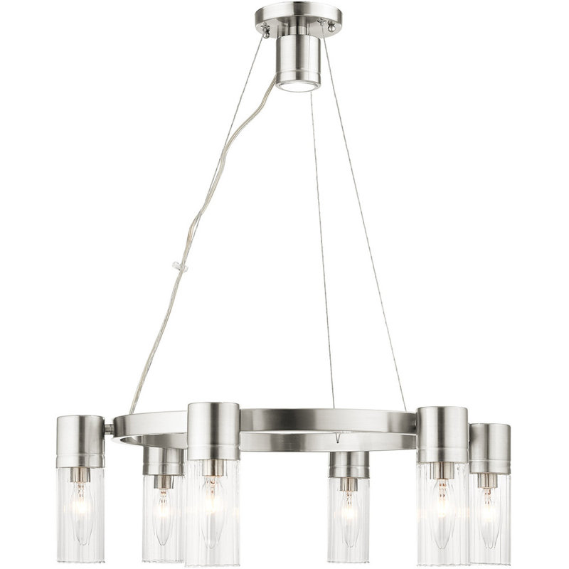 6 - Light Wagon Wheel Chandelier