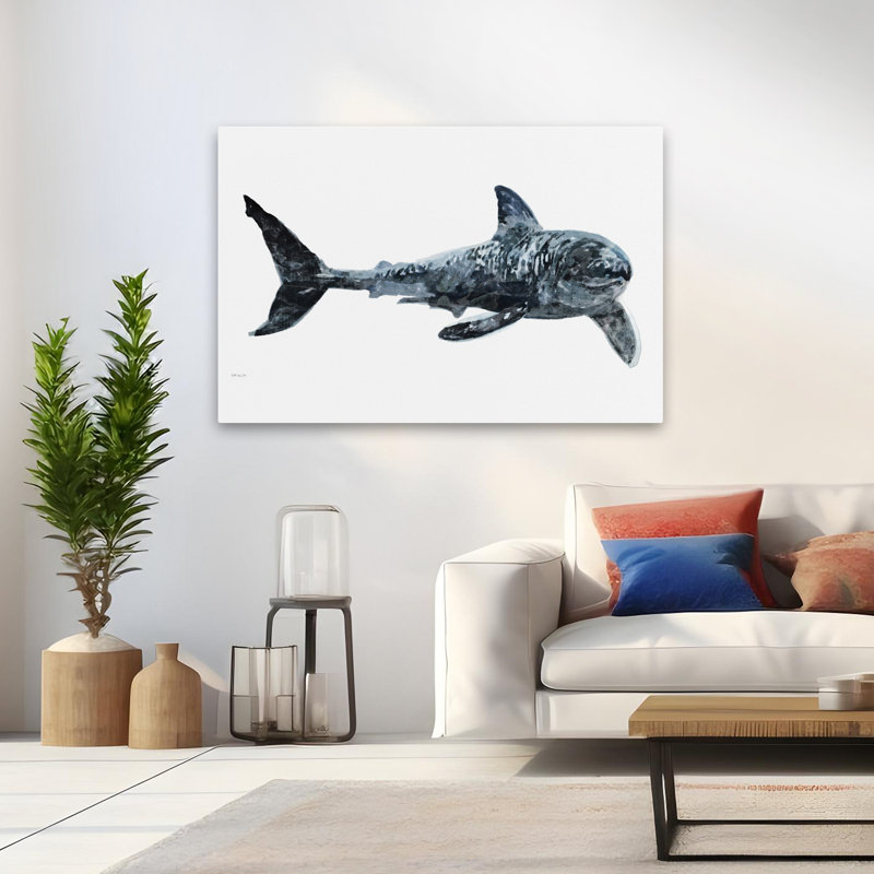 Shark Swim - Portrait de requin côtier, H 32 po x l 48 po