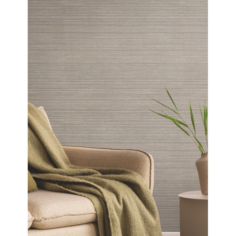 Striped Vinyl Wallpaper Roll, Haze