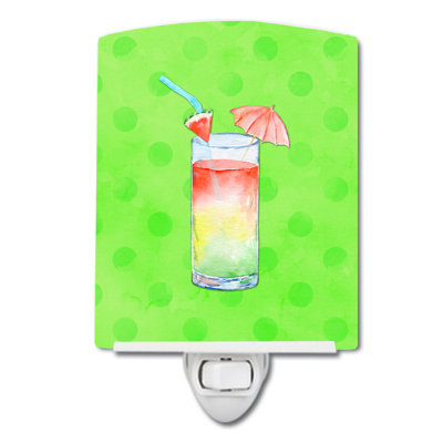 Umbrella Cocktail Polkadot Ceramic Night Light