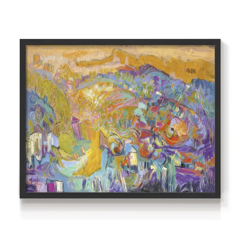 Escapade II -Framed Print - Restickable, 22" H x 28" W, Black