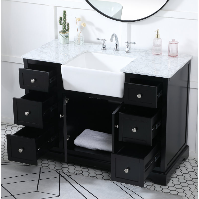 Ensemble de meuble-lavabo simple 48 po Pardue, Noir