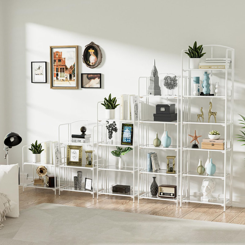 Bibliothèque pliable à 2 niveaux sans assemblage, indispensable pour le salon et le bureau, 28.9" H x 22.9" W x 12.9" D