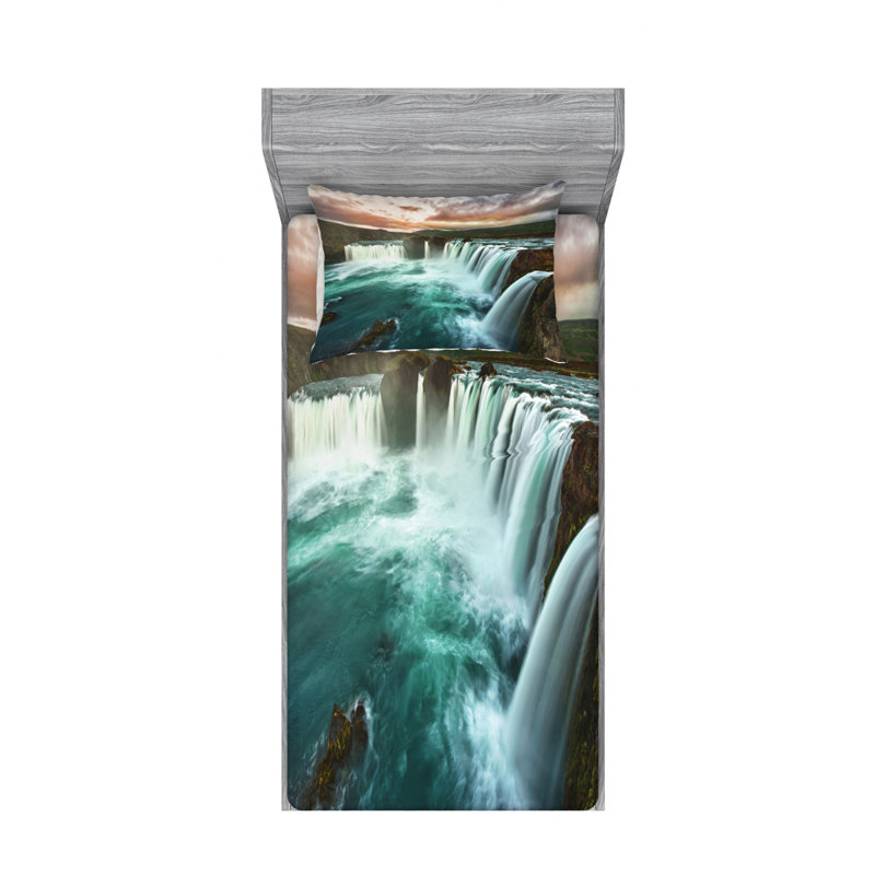 Waterfall Microfiber Sheet Set, Twin XL Sheet Set + Fitted Sheet + 1 Pillowcase