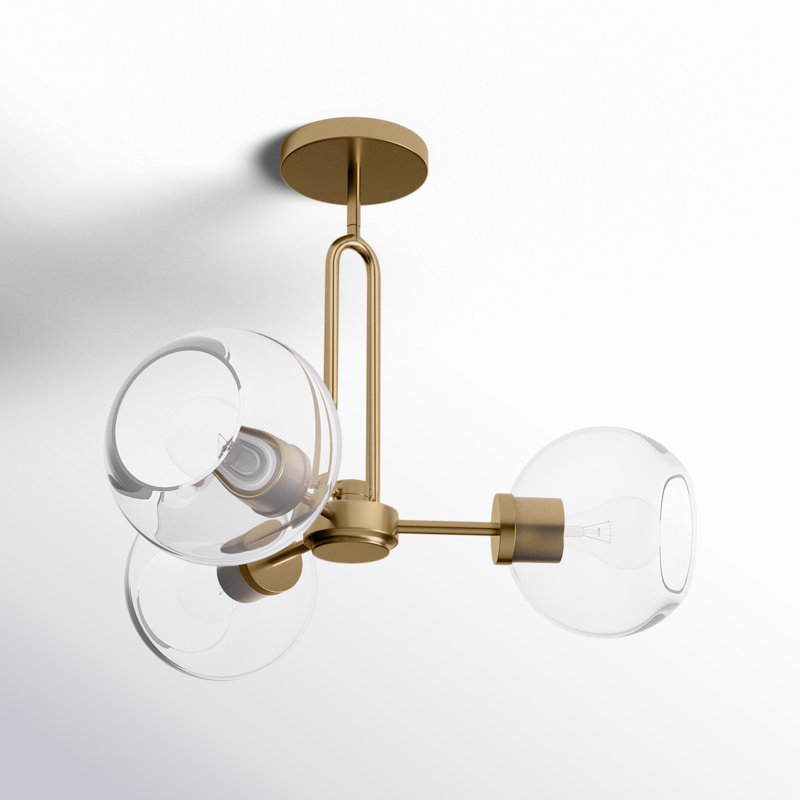 Codyn 3 - Light Semi Flush Mount, Satin Brass