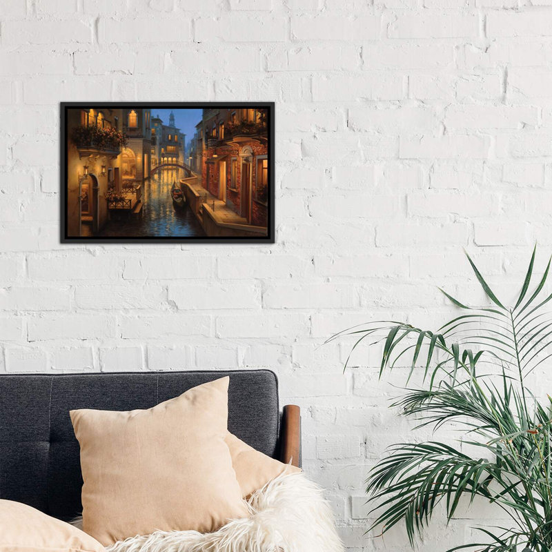 «Golden Moment» par Evgeny Lushpin - reproduction, H 18 po x l 26 po x P 1,5 po, Cadre noir vieilli