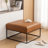 Cattibrie Leather Upholstered Square Ottoman-1863847718