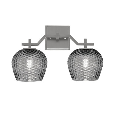Bar pour salle de bain Headland illustré avec verre texturé fumée de 6 po