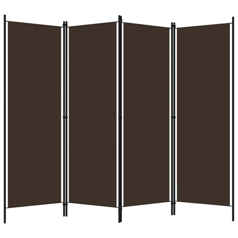 vidaXL 4-Panel Room Divider Brown 78.7"x70.9, Brown, 4, 70.87" H x 78.74" W x 1.6" D