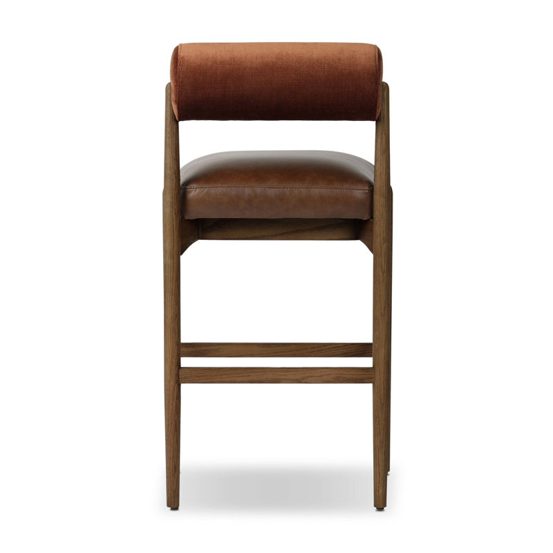 Jazelle Stool, Havana Brown Polyester, Bar Stool (31" Seat Height)