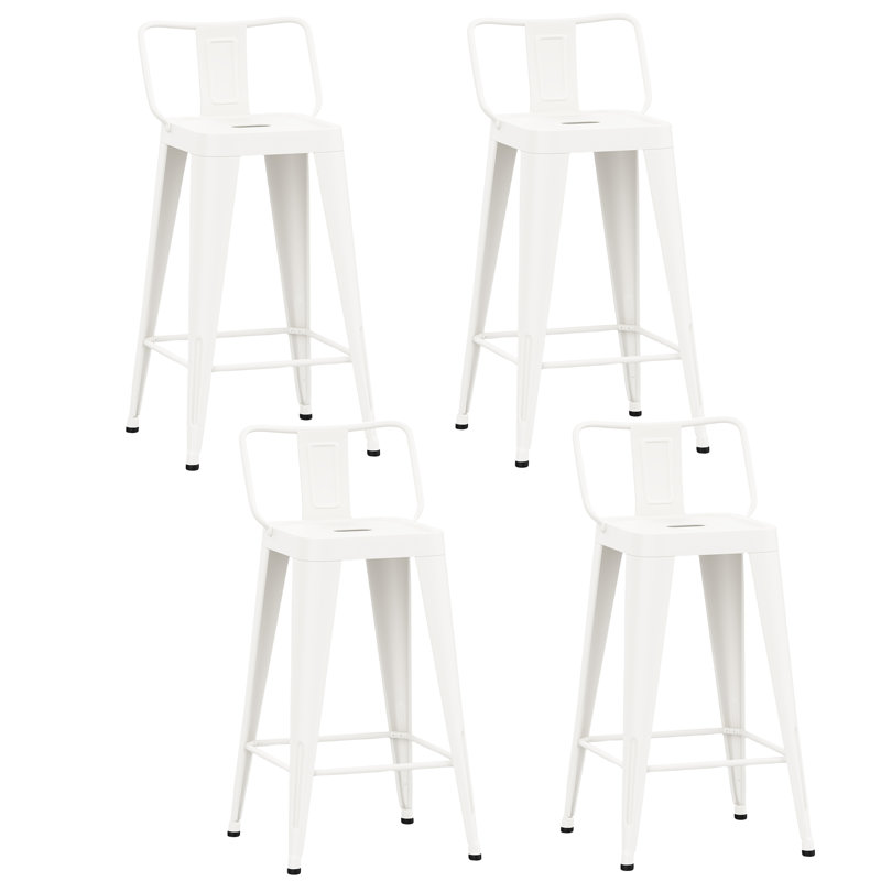 Counter Stool with Metal Frame, Counter Stool (24” Seat Height), Off-White