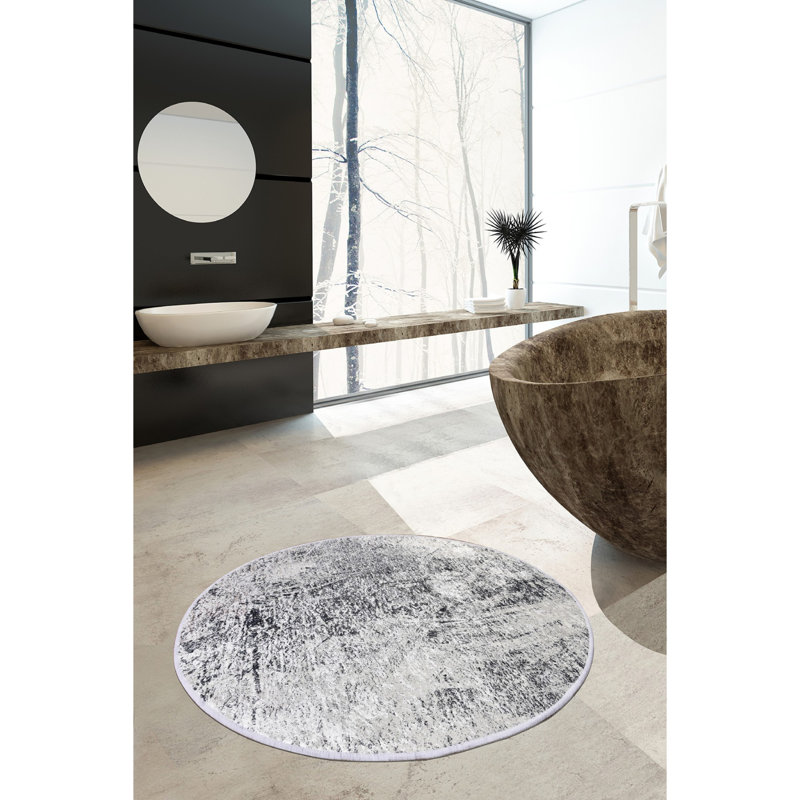 Markleville Circle Bath Mat, 1cm H x 140cm W x 140cm L