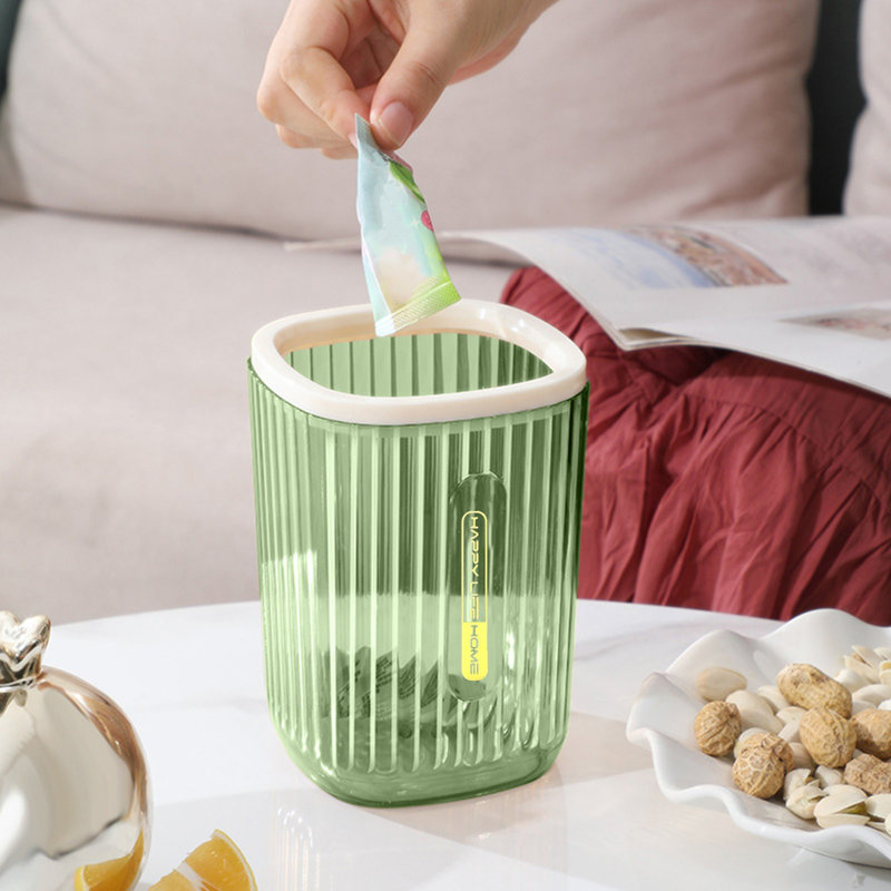 Poubelle de bureau transparente, Vert