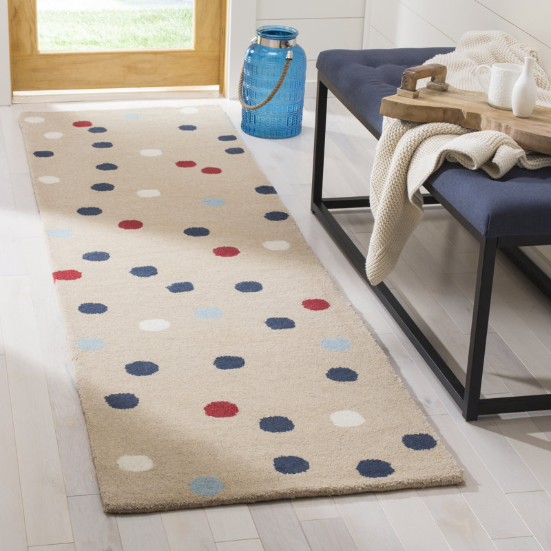 Tapis en laine touffeté à la main Confetti Martha Stewart, Tapis de couloir 2 pi 3 po x 8 pi, Rose