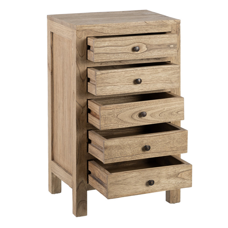 Noker 44cm W Solid Wood Bedside Table