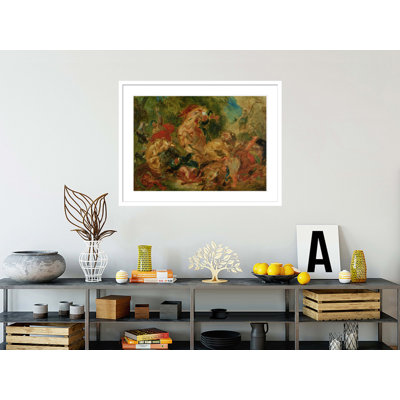 Study for The Lion Hunt by Eugène Delacroix -Framed Giclee Print