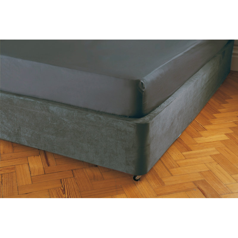 Faux suede Base wrap valance, Double (4'6), Charcoal