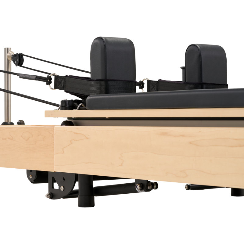 Appareil Pilates pliable Hisooth SpaceSaver, cadre en bois d'érable, machine de Pilates pour l'entraînement à domicile avec rails de glissement fluides, équipement d'exercice compact pour un entraînement complet du corps