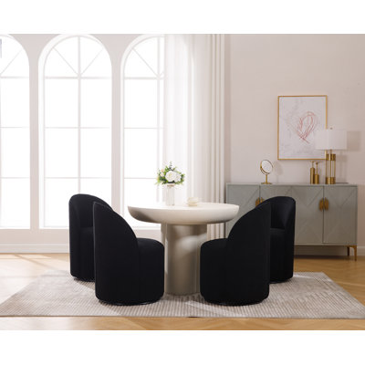 Chaise pivotante rembourrée avec dossier, chaise d'appoint pivotante à 360 degrés pour la salle à manger, balcon, salon