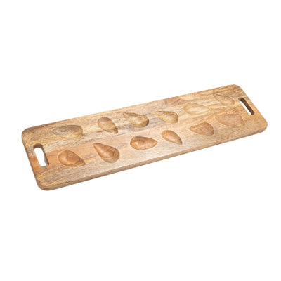 Mango Wood Oyster Serving Board With Handles