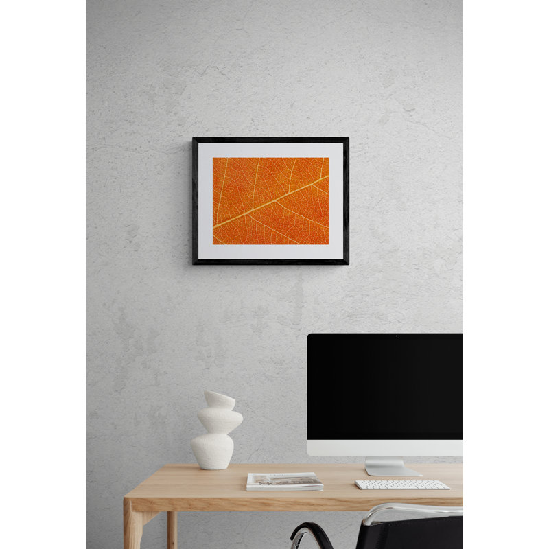 Autumn Leaf Print by Philippe Monthoux, 24" H x 32" W, Black Framed Canvas